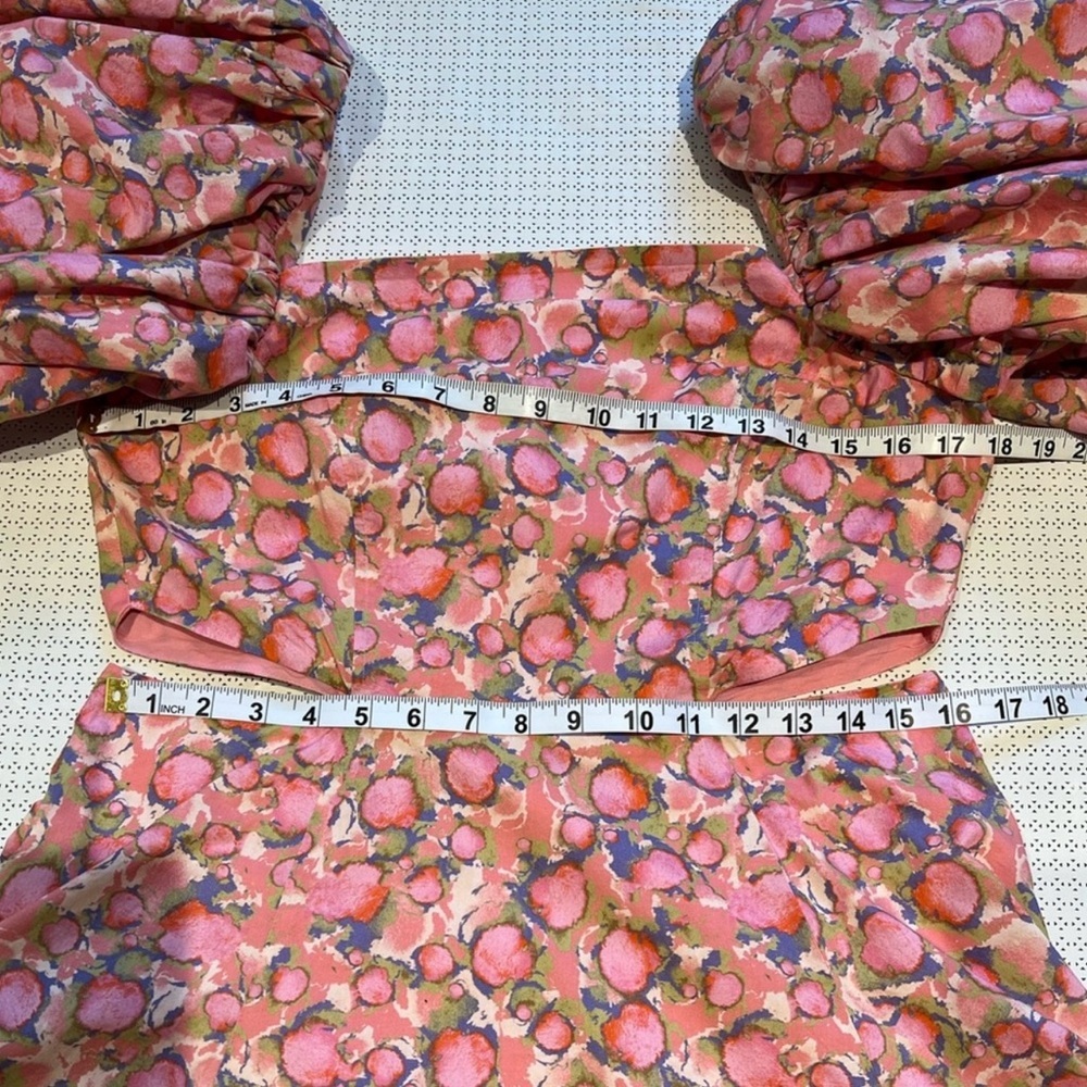 Aureta by Anthropologie Ada Mini Floral Puff Sleeve Dress Size L - Picture 6 of 14